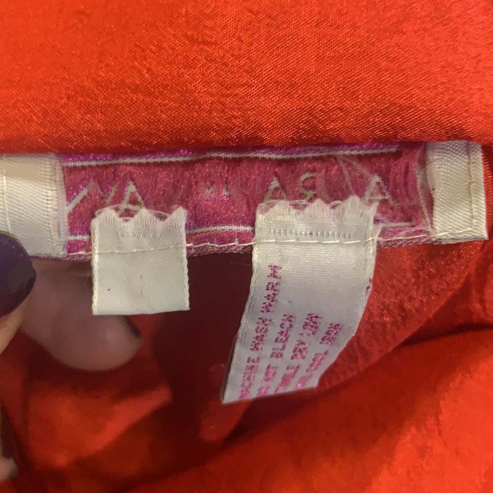 Laura And Jayne Button Down Red Polyester Short S… - image 4